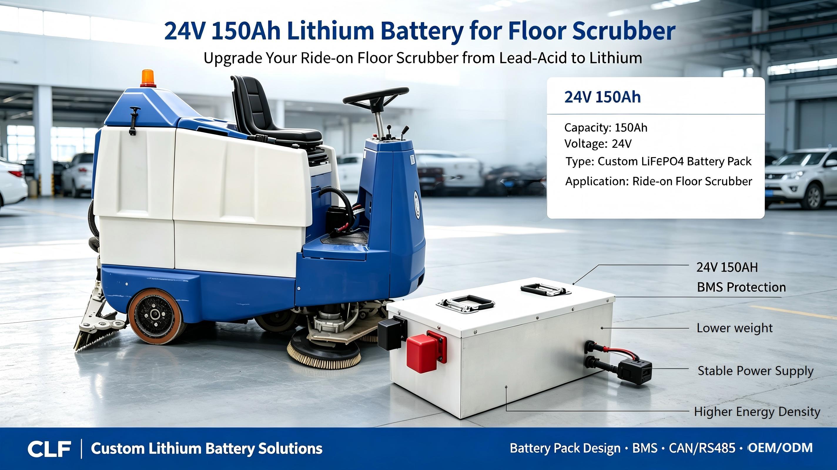 최신 회사 사례 24V 150Ah Lithium Battery for Industrial Floor Scrubbers