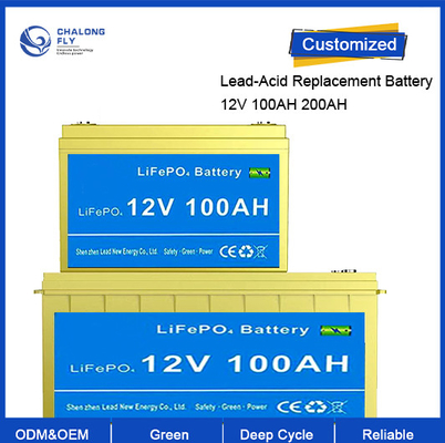 BMS에서 조립된 것을 가진 OEM ODM LiFePO4 리튬 배터리 12.8V 100AH 200AH 납축 대체 배터리 충전지