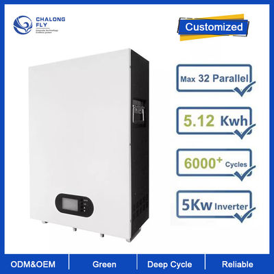백업 에너지 장치를 위한 LiFePo4 리튬 배터리 OEM ODM 48V 100AH 리튬 이온 태양 전지 팩 집의 5KWH 능력
