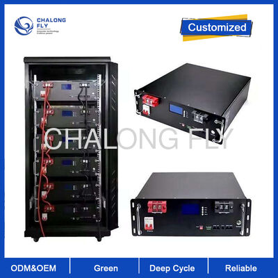 48V 200Ah 모듈형 랙 탑재 리?? 이온 배터리 스마트 BMS 및 산업 에너지 저장용으로 쌓일 수 있는 디자인