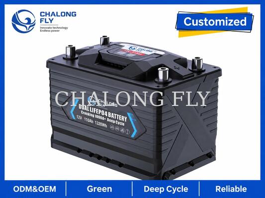 12.8V 110Ah LiFePO4 해상 RV 배터리, 1000A 캔킹 전력 및 1408Wh 깊이 사이클 에너지